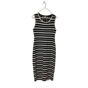 Max Studio Black and White Striped Dress Women's Medium‎